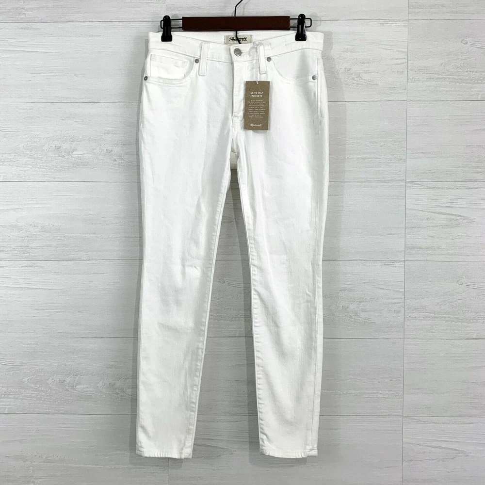 Madewell 27S Ivory 9" High Rise Skinny Jeans - Picture 1 of 8